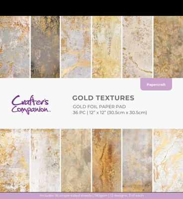 Gold Textures 12x12 Paperpad - Crafter's Companion