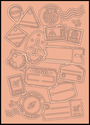 Preview: Let's Travel, 2D Embossingfolder - Crafter's Companion