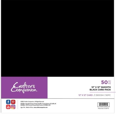 Black Card Pack Smooth 12x12 - Crafter's Companion