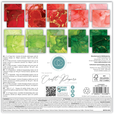 Ink Drops Festive, 6x6 Paper Pad - Craft Consortium