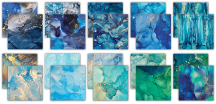 Preview: Ink Drops Ocean #2, 6x6 Paper Pad - Craft Consortium