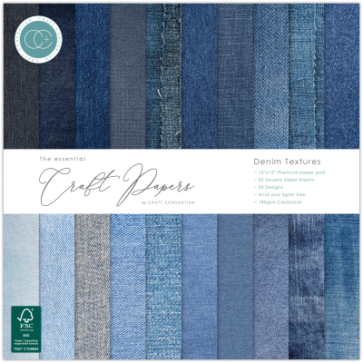 Denim Textures 12x12 Paper Pad - Craft Consortium