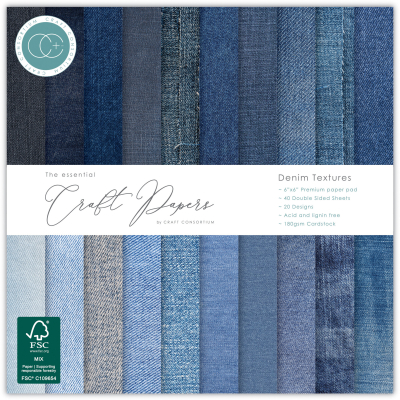Denim Textures, 6x6 Paper Pad - Craft Consortium