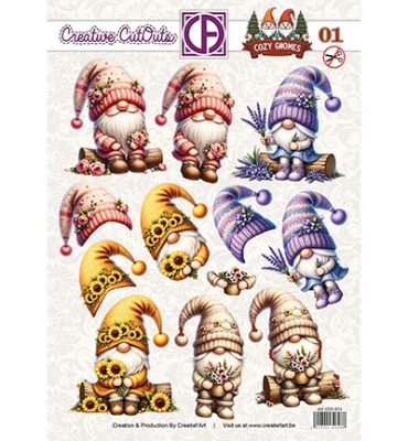 Cozy Gnomes #01, Creative CutOuts - Creatief Art