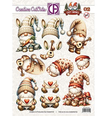 Cozy Gnomes #02, Creative CutOuts - Creatief Art