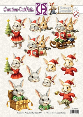 Snowy Bunnies #01, Creative CutOuts - Creatief Art