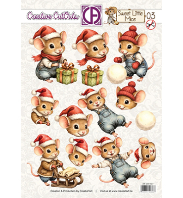 Sweet Little Mice Christmas #03, Creative CutOuts - Creatief Art