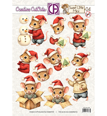 Sweet Little Mice Christmas #04, Creative CutOuts - Creatief Art
