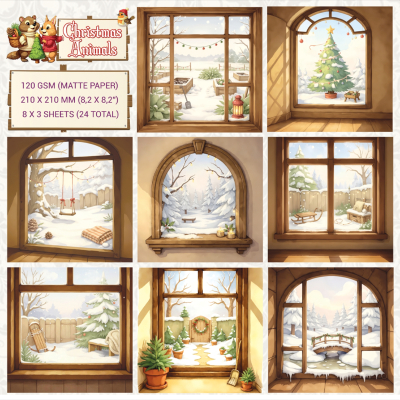 Christmas Animals #01, 8x8 Paperpad - Creatief Art