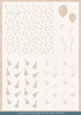 Teddy Party, Schablone - Card Deco