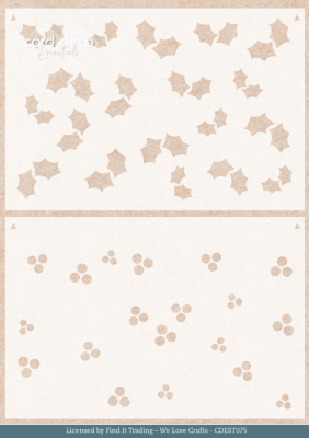 Floral Holly Pattern, Schablone - Card Deco