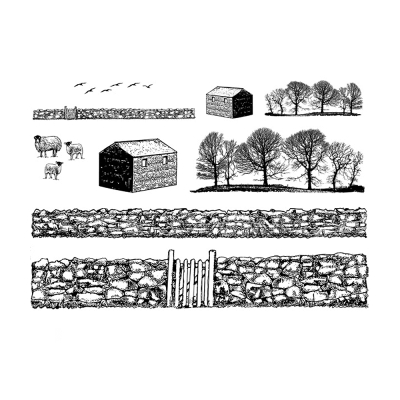 Walls, Barns and Trees, Rubberstamp – Crafty Individuals