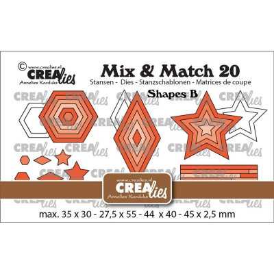 Mix & Match Shapes & Confetti B, Stanze - Crealies