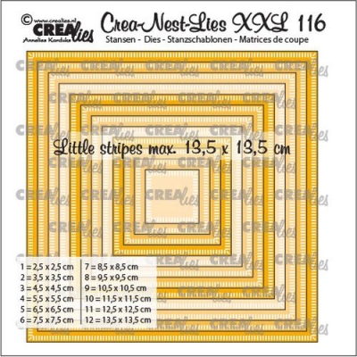 Crea-Nest-Lies XXL #116 Squares with little Stripes, Stanze - Crealies