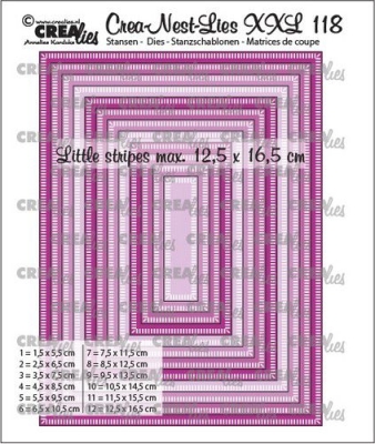 Crea-Nest-Lies XXL #134 Rectangles with little Stripes, Stanze - Crealies