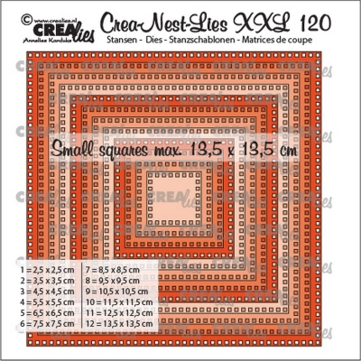 Crea-Nest-Lies XXL #120 Squares with Small Squares, Stanze - Crealies