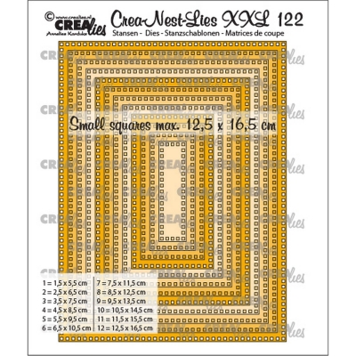 Crea-Nest-Lies XXL #122 Rectangles with Small Squares, Stanze - Crealies