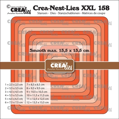 Crea-Nest-Lies XXL #158 Squares with Rounded Corners, Stanze - Crealies