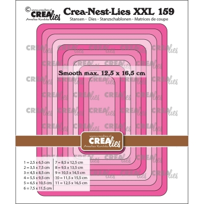 Crea-Nest-Lies XXL #159 Rectangles with Rounded Corners, Stanze - Crealies