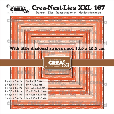 Crea-Nest-Lies XXL #167 Squares with Diagoanl Stripes, Stanze - Crealies