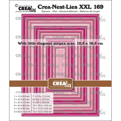 Crea-Nest-Lies XXL #169 Rectangles with Diagoanl Stripes, Stanze - Crealies