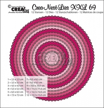 Crea-Nest-Lies XXL #69 Circle with open Scallop, Stanze - Crealies