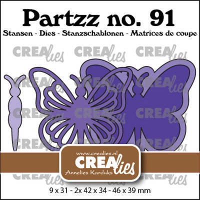 Partz #91 Butterfly Large, Stanze - Crealies