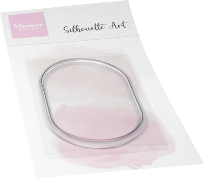 Silhouette Art Oval Frame, Clearstamp - Marianne Design