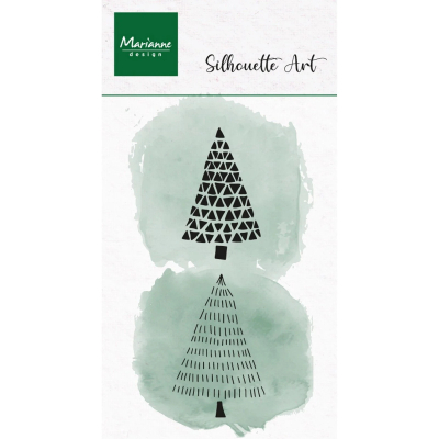 Silhouette Art Merry Trees, Clearstamp - Marianne Design