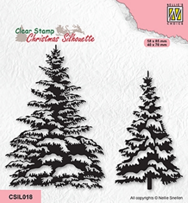 Snowy Pinetrees, Clearstamp - Nellie's Choice