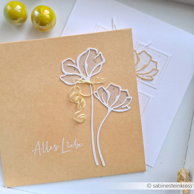 Preview: Lineart Fächerblume Set, Stanze - Alexandra Renke