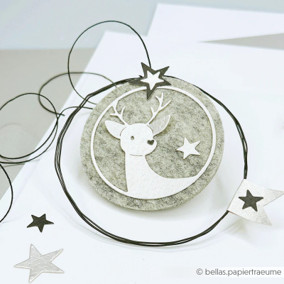 Herzliches Rentier im Kreis, Stanze - Alexandra Renke