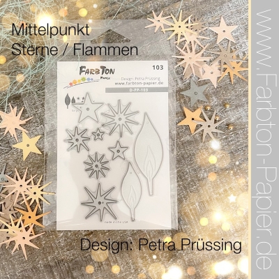 Mittelpunktsterne & Flammen, Stanze - Farbton Papier
