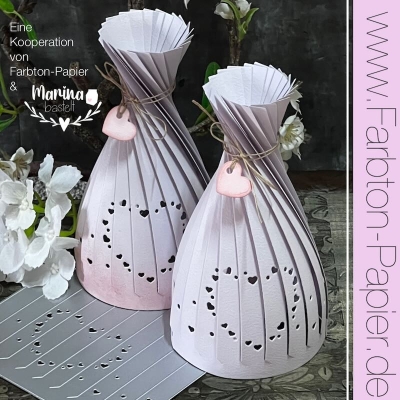 Marinas Licht mit Herz 15 cm, Stanze - Farbton Papier
