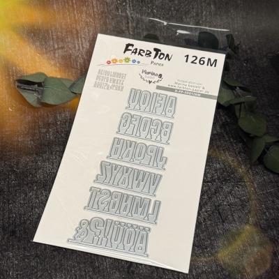 Mittelgroßes Alphabet auf Papierleiste, Stanze - Farbton Papier