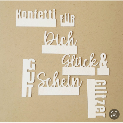 Schriftstanzen Zusatzset Glück, Stanze - Farbton Papier