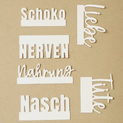 Schriftstanzen Zusatzset Nervennahrung, Stanze - Farbton Papier
