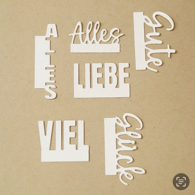 Preview: Zusatzset Schriftstanzen: Alles Gute, Stanze - Farbton Papier