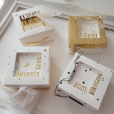 Schriftstanzen Mini-Zusatzset Weihnachten, Stanze - Farbton Papier