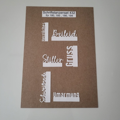 Schriftstanzen Zusatzset Trauer #2, Stanze - Farbton Papier