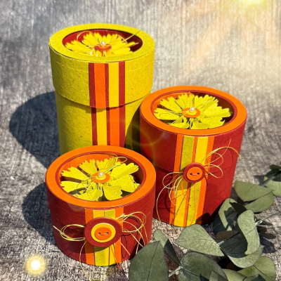 Runde Box ⌀ 7,5 cm , Stanze - Farbton Papier