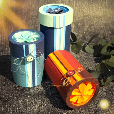 Preview: Runde Box ⌀ 6 cm , Stanze - Farbton Papier