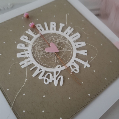 Preview: Happy Birthday Kreis, Stanze - Farbton Papier