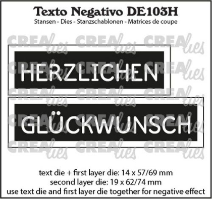 Herzlichen Glückwunsch (Negativ), Stanze - Crealies