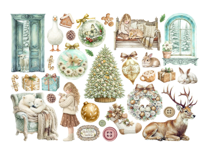 Preview: White Christmas, Ephemera - Stamperia