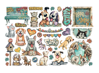 Preview: Furry Friends 2, Ephemera - Stamperia
