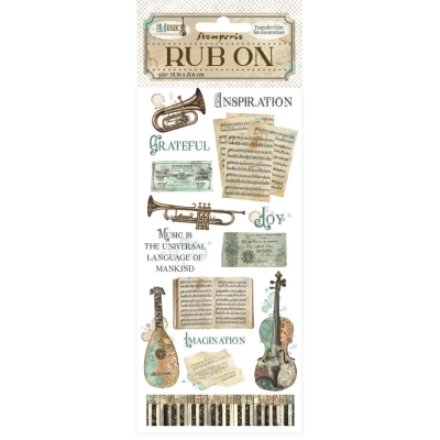 Music - Instruments, Rub-On - Stamperia