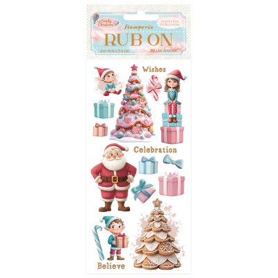 Candy Christmas - Santa Claus, Rub-On - Stamperia