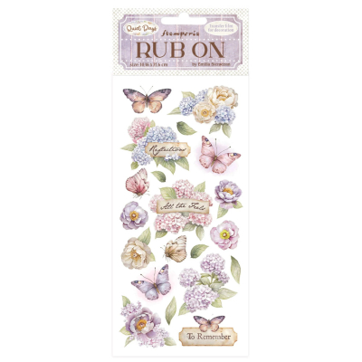 Quiet Days - Hydrangea and Butterfly, Rub-On - Stamperia