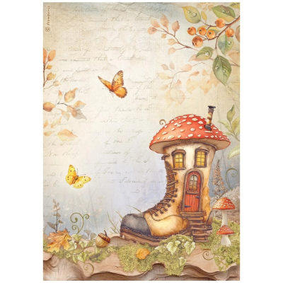 Whispering Woods Boot House, A4 Rice Paper - Stamperia
